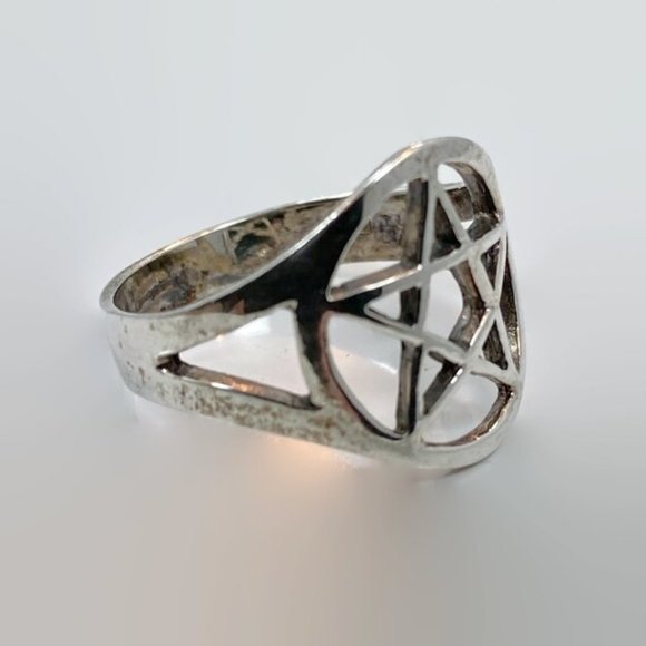 Star Ring, Sterling Silver, Vintage Ring, Size 7 - Picture 3 of 5